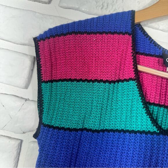 Vintage Multicolor Striped Sweater Top Size Medium - Picture 5 of 8